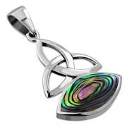 Abalone Shell Trinity Knot Sterling Silver Pendant, p660